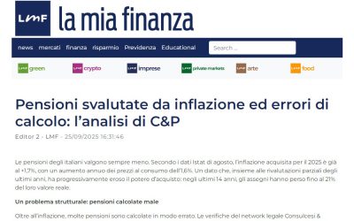 Pensioni svalutate da inflazione ed errori di calcolo: l’analisi di C&P