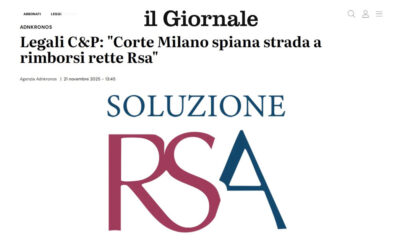 Legali C&P: “Corte Milano spiana strada a rimborsi rette Rsa”