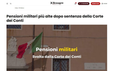 Pensioni militari più alte dopo sentenza della Corte dei Conti