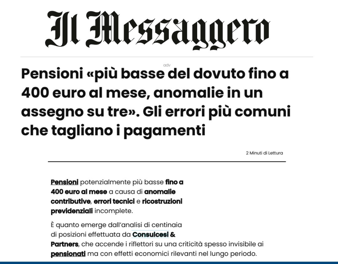 Messaggero Il Messaggero Pensioni