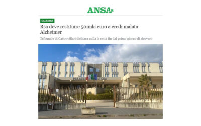 Rsa deve restituire 50mila euro a eredi malata Alzheimer