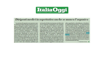 Dirigenti medici in aspettativa anche se manca l’organico